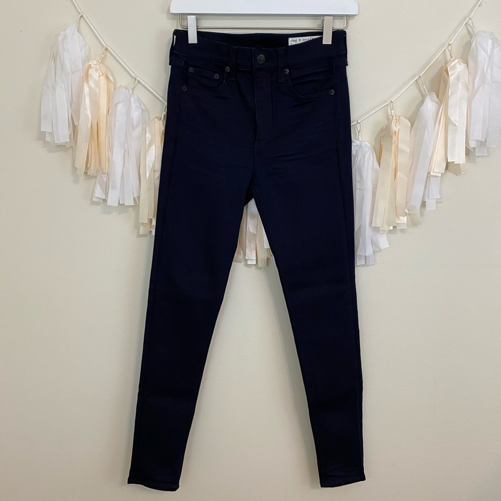 RAG & BONE High Rise Skinny Ankle Jeans Dark Wash